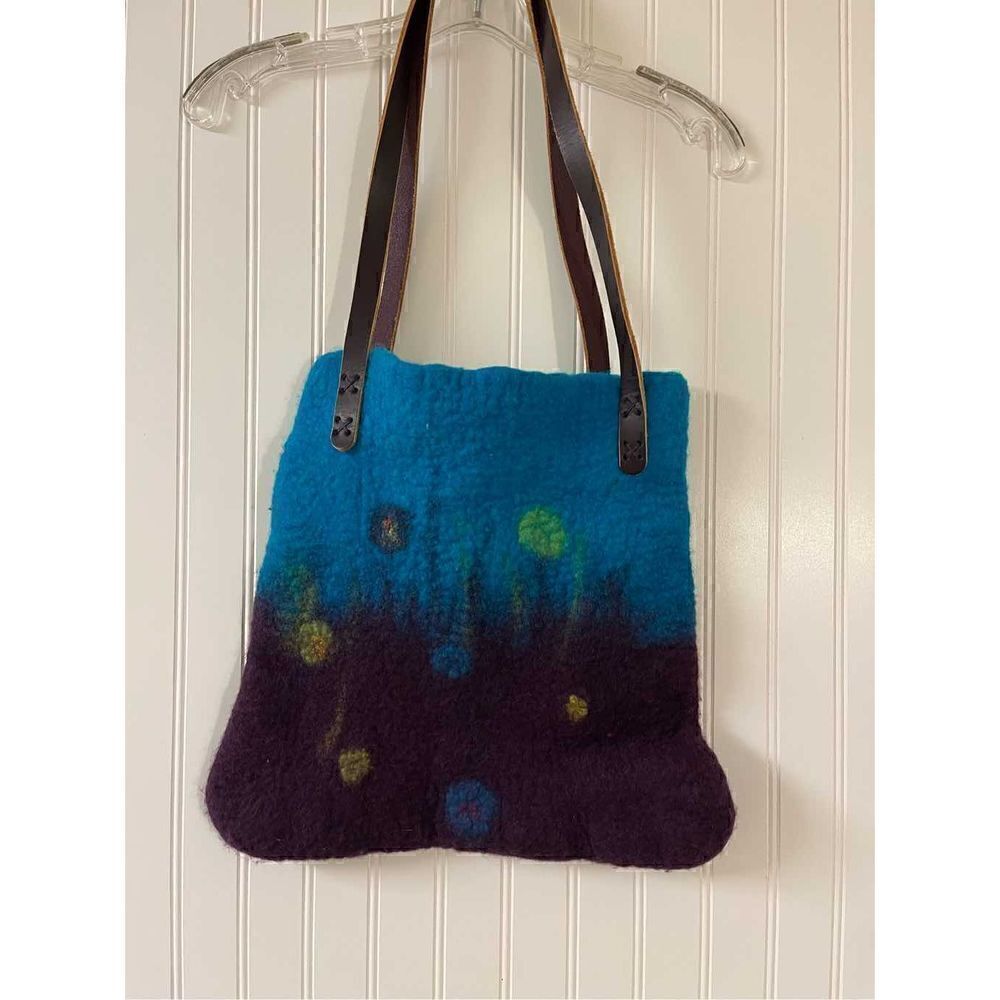 Artsy Felted tote bag purse  